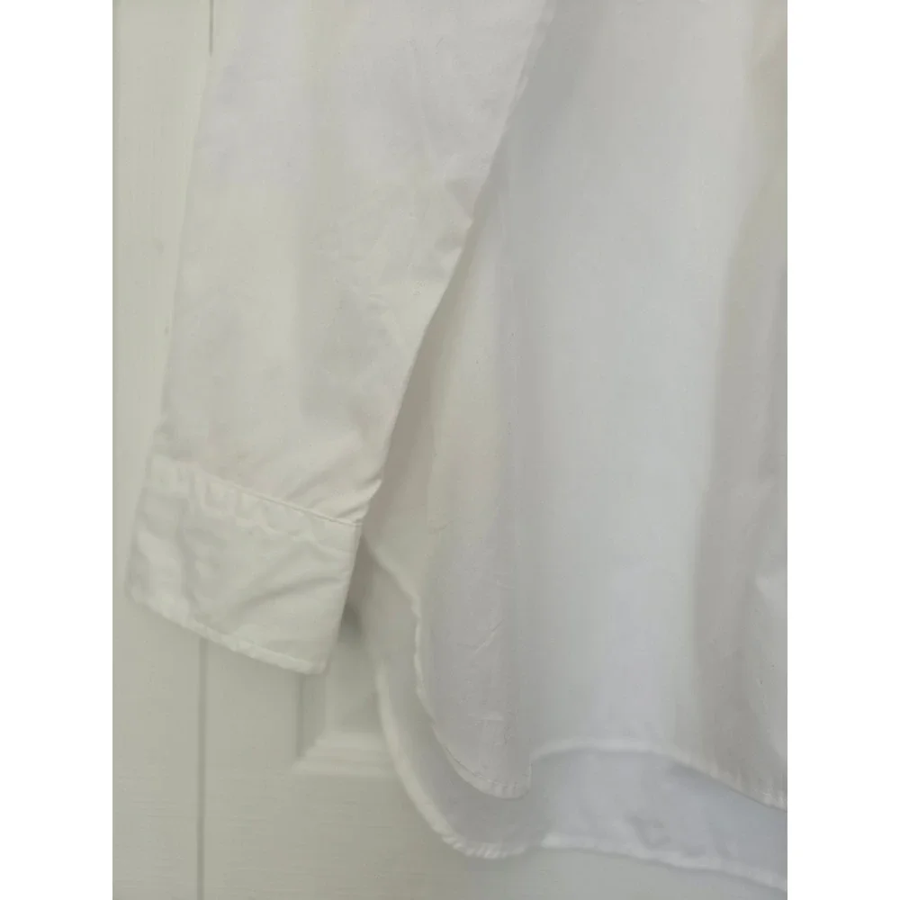 rag & bone Maxine Button Down Shirt Women Large White NWT $228 WAW22PA050PO50